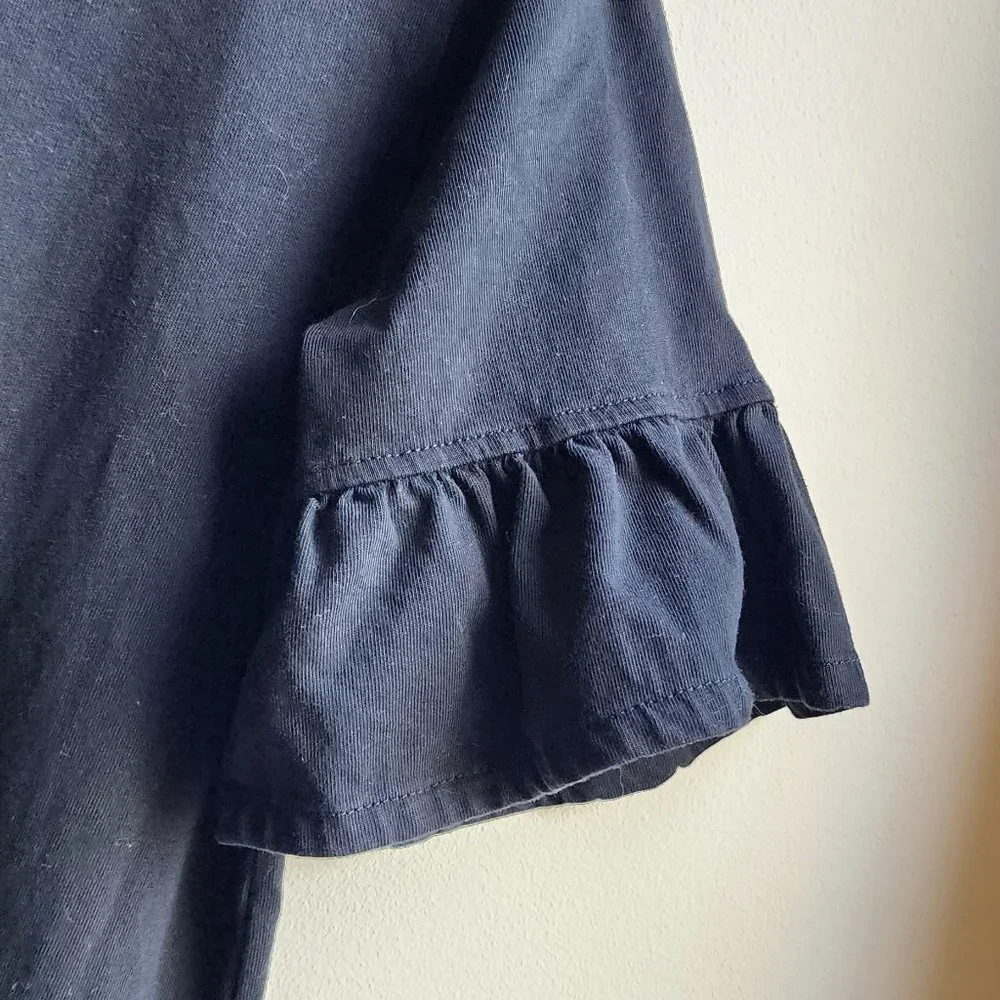 J.Crew Black Ruffled Short Sleeve Dress Size XS